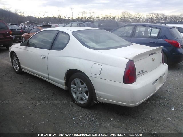 2G1WK15K779344731 - 2007 CHEVROLET MONTE CARLO LT WHITE photo 3