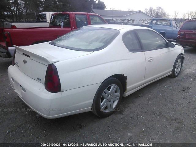 2G1WK15K779344731 - 2007 CHEVROLET MONTE CARLO LT WHITE photo 4