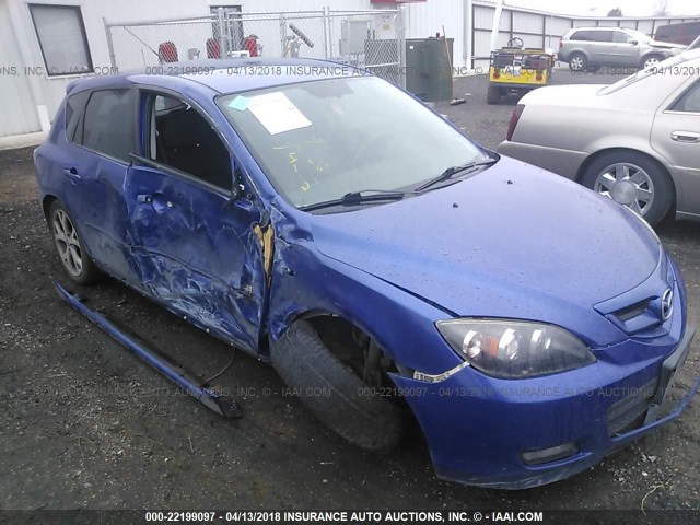 JM1BK344671687376 - 2007 MAZDA 3 HATCHBACK BLUE photo 1