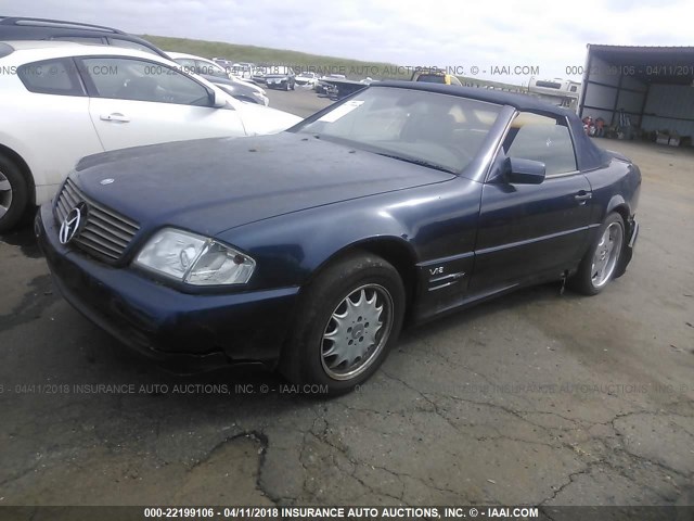 WDBFA76F0WF169435 - 1998 MERCEDES-BENZ SL 600 BLUE photo 2