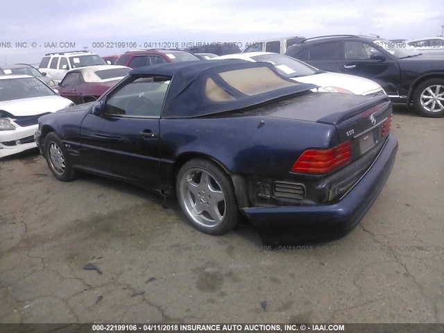 WDBFA76F0WF169435 - 1998 MERCEDES-BENZ SL 600 BLUE photo 3