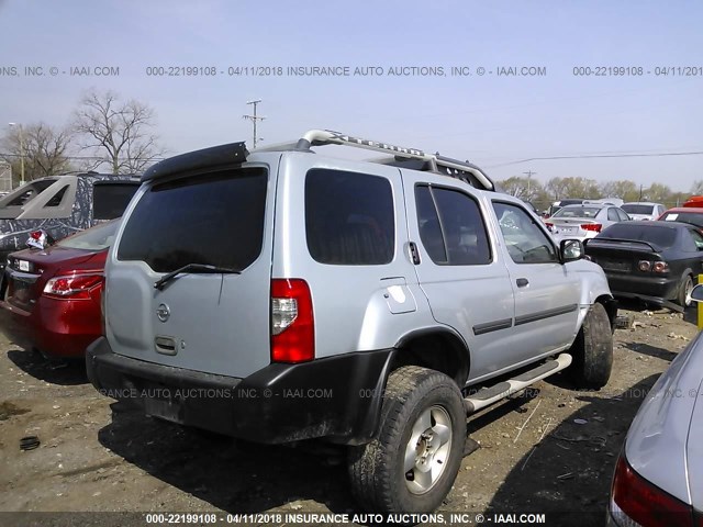 5N1ED28T43C672596 - 2003 NISSAN XTERRA XE/SE SILVER photo 4