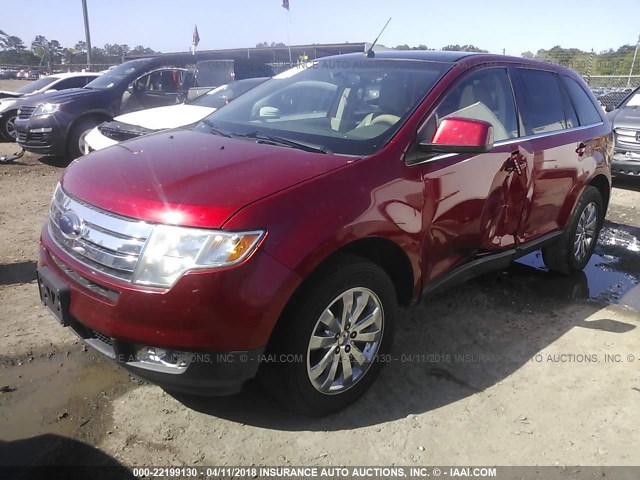2FMDK39C28BB44844 - 2008 FORD EDGE LIMITED RED photo 2