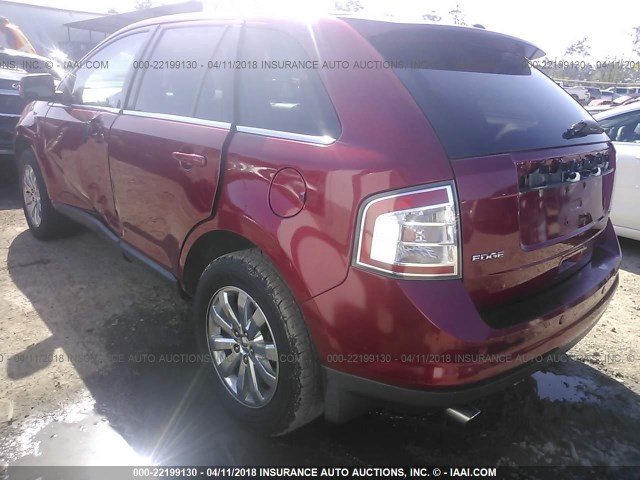 2FMDK39C28BB44844 - 2008 FORD EDGE LIMITED RED photo 3