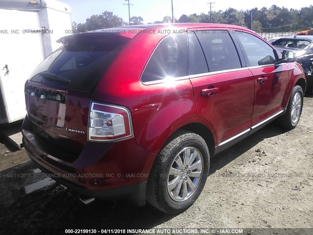 2FMDK39C28BB44844 - 2008 FORD EDGE LIMITED RED photo 4