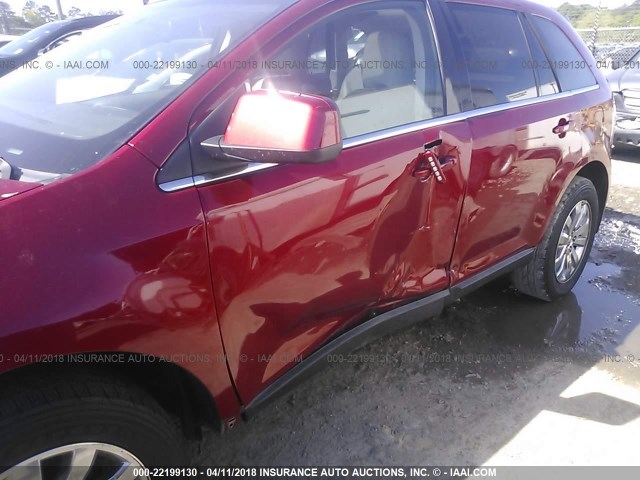 2FMDK39C28BB44844 - 2008 FORD EDGE LIMITED RED photo 6