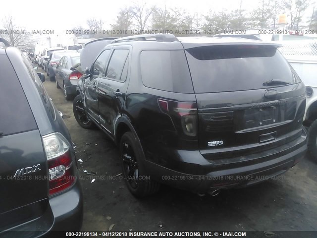 1FM5K8F82DGC53504 - 2013 FORD EXPLORER LIMITED BLACK photo 3