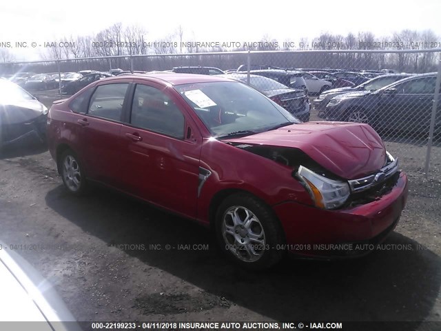 1FAHP35N28W163204 - 2008 FORD FOCUS SE/SEL/SES RED photo 1