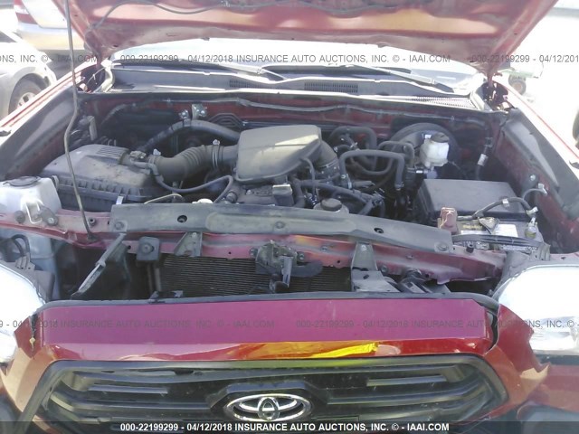 5TFRX5GN6GX059654 - 2016 TOYOTA TACOMA ACCESS CAB/SR/SR5 RED photo 10