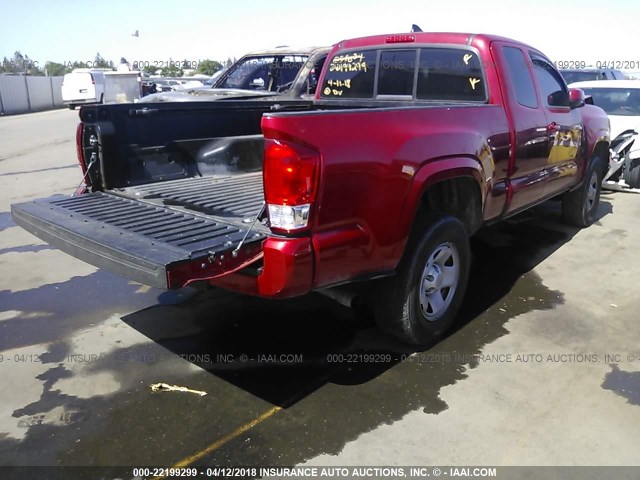 5TFRX5GN6GX059654 - 2016 TOYOTA TACOMA ACCESS CAB/SR/SR5 RED photo 4