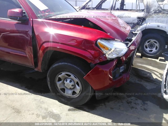 5TFRX5GN6GX059654 - 2016 TOYOTA TACOMA ACCESS CAB/SR/SR5 RED photo 6