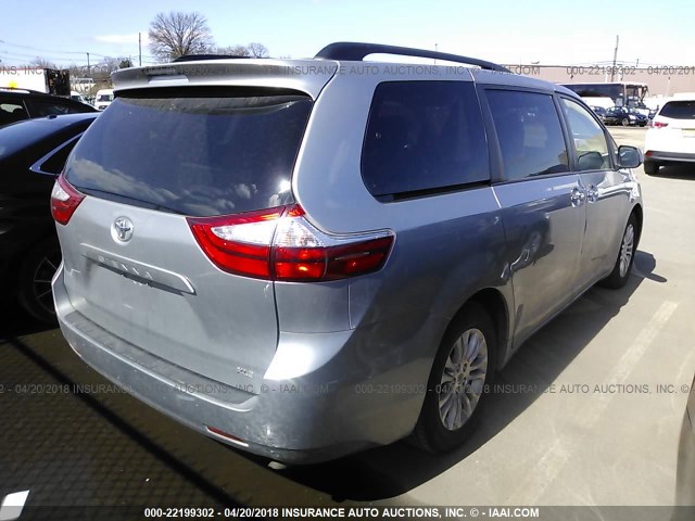 5TDYK3DC1FS560621 - 2015 TOYOTA SIENNA XLE/LIMITED SILVER photo 4