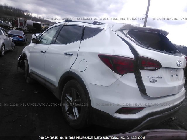 5NMZUDLB0HH010071 - 2017 HYUNDAI SANTA FE SPORT  WHITE photo 3