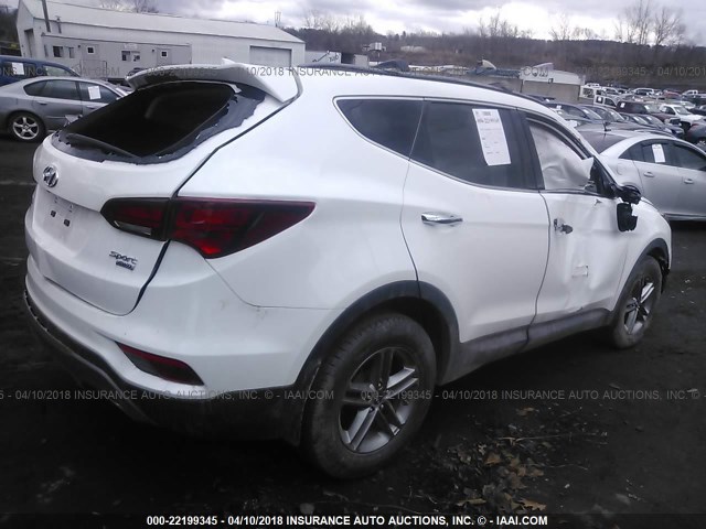 5NMZUDLB0HH010071 - 2017 HYUNDAI SANTA FE SPORT  WHITE photo 4