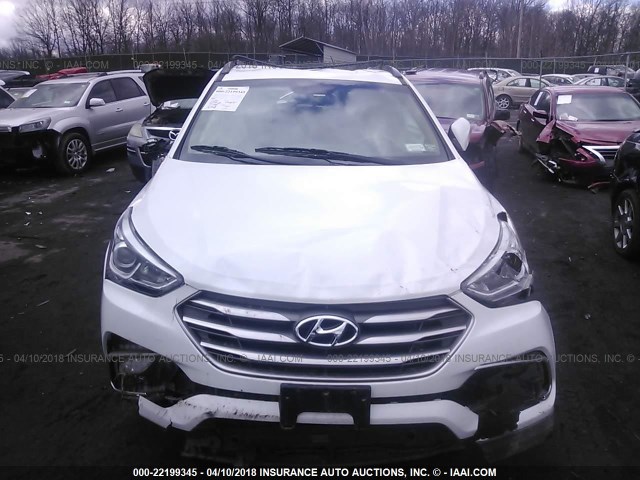 5NMZUDLB0HH010071 - 2017 HYUNDAI SANTA FE SPORT  WHITE photo 6