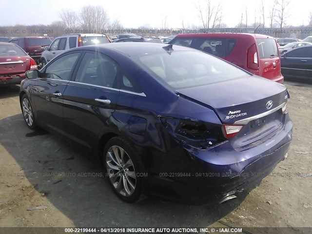 5NPEC4AB0CH497739 - 2012 HYUNDAI SONATA SE/LIMITED BLUE photo 3