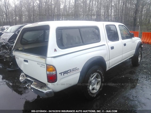 5TEHN72N93Z238231 - 2003 TOYOTA TACOMA DOUBLE CAB WHITE photo 4