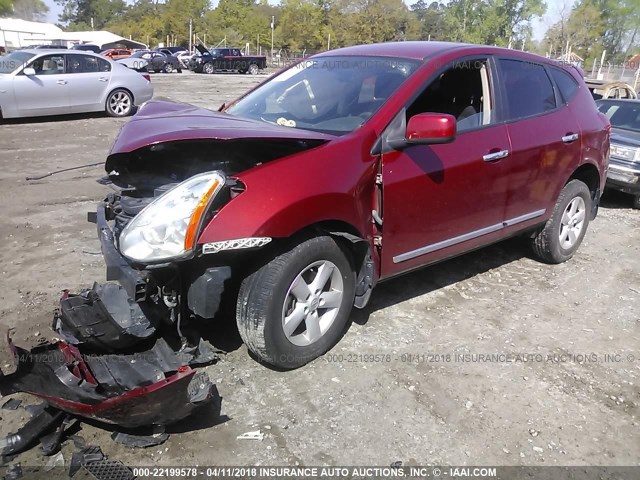 JN8AS5MT5DW004813 - 2013 NISSAN ROGUE S/SV RED photo 2