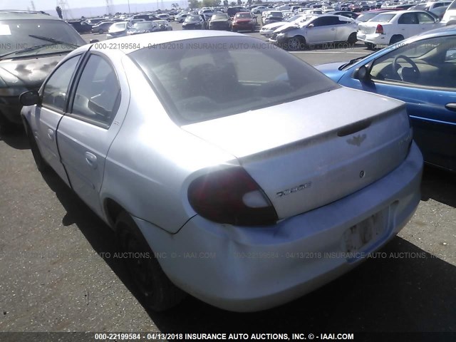 1B3ES46C71D111696 - 2001 DODGE NEON SE/ES SILVER photo 3