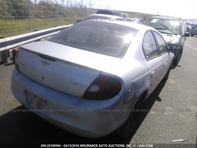 1B3ES46C71D111696 - 2001 DODGE NEON SE/ES SILVER photo 4