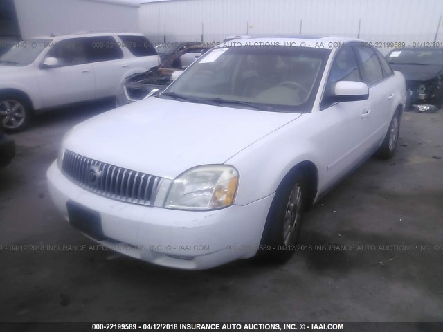 1MEFM42165G608615 - 2005 MERCURY MONTEGO PREMIER WHITE photo 2