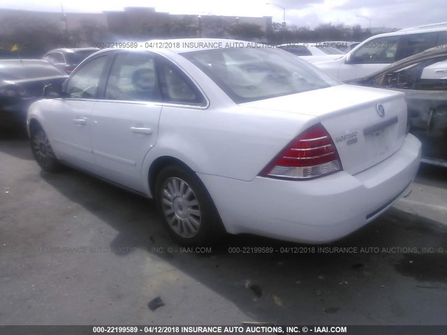 1MEFM42165G608615 - 2005 MERCURY MONTEGO PREMIER WHITE photo 3