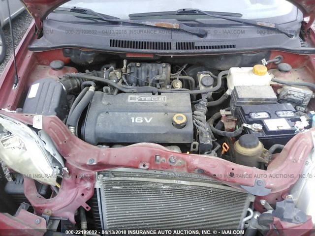 KL1TD56647B121808 - 2007 CHEVROLET AVEO LS MAROON photo 10
