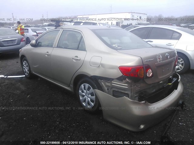 2T1BU40E99C123377 - 2009 TOYOTA COROLLA S/LE/XLE BEIGE photo 3