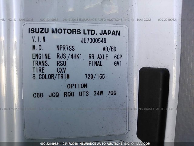 JALE5W160E7300549 - 2014 ISUZU NRR Unknown photo 10