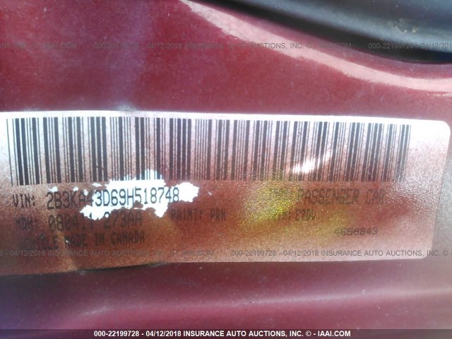 2B3KA43D69H518748 - 2009 DODGE CHARGER RED photo 9