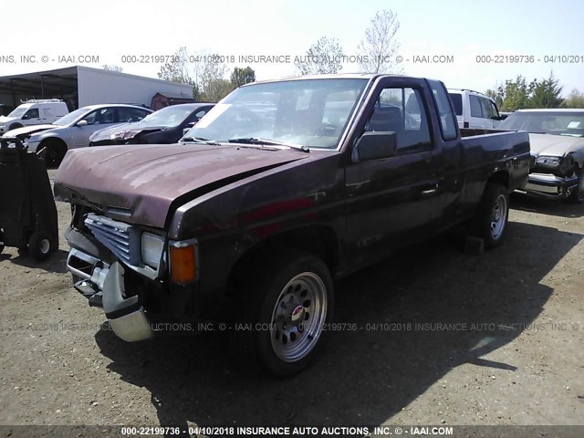 1N6HD16S8GC433819 - 1986 NISSAN D21 KING CAB MAROON photo 2