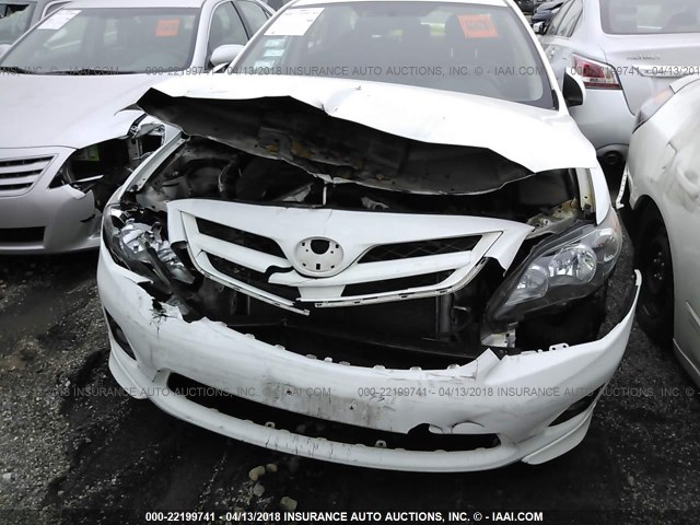 2T1BU4EE3DC956741 - 2013 TOYOTA COROLLA S/LE WHITE photo 6