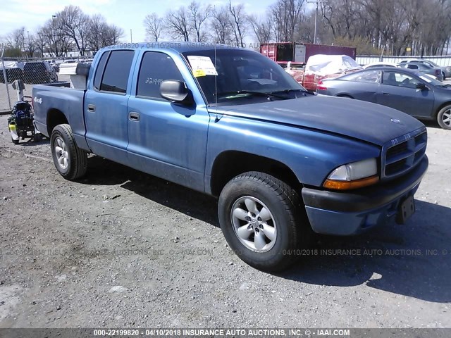 1D7HG38N44S611374 - 2004 DODGE DAKOTA QUAD SPORT BLUE photo 1