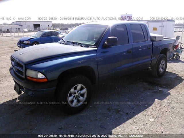 1D7HG38N44S611374 - 2004 DODGE DAKOTA QUAD SPORT BLUE photo 2