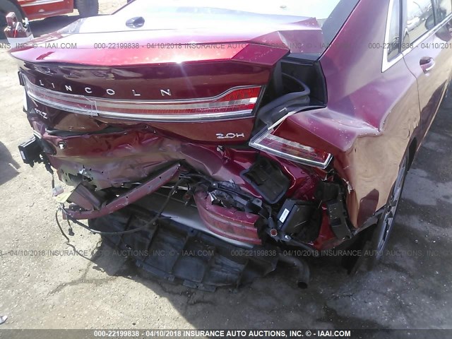 3LN6L2LU5FR615790 - 2015 LINCOLN MKZ HYBRID RED photo 6