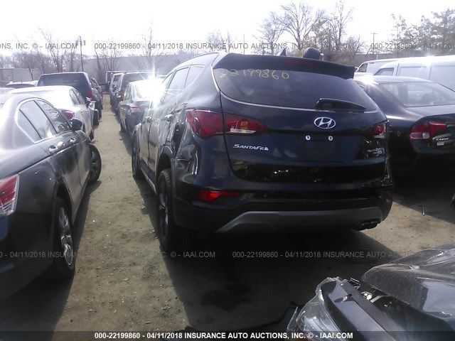 5XYZWDLAXHG474187 - 2017 HYUNDAI SANTA FE SPORT  BLACK photo 3