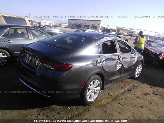 1C3CCCAB3GN122827 - 2016 CHRYSLER 200 LIMITED GRAY photo 4