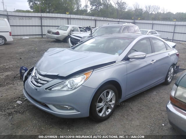 5NPEC4AC7CH422271 - 2012 HYUNDAI SONATA SE/LIMITED BLUE photo 2