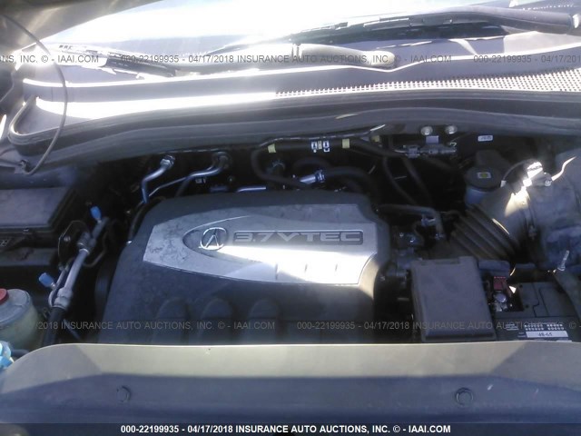 2HNYD28698H543408 - 2008 ACURA MDX TECHNOLOGY GRAY photo 10