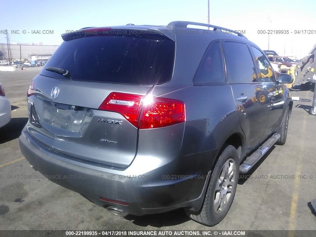 2HNYD28698H543408 - 2008 ACURA MDX TECHNOLOGY GRAY photo 4