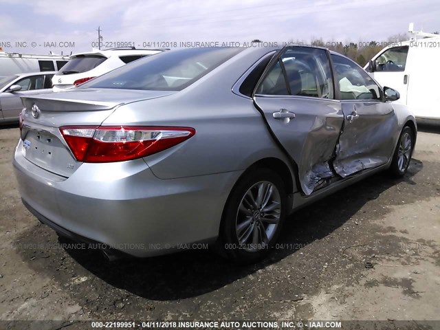 4T1BF1FK1FU029204 - 2015 TOYOTA CAMRY LE/XLE/SE/XSE 银色 照片 4