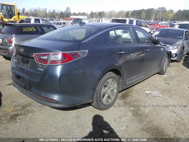 KNAGM4AD3F5089647 - 2015 KIA OPTIMA HYBRID GRAY photo 4