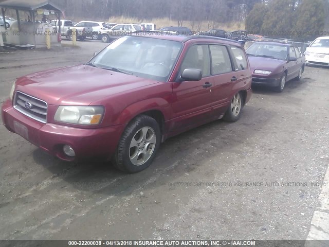 JF1SG65644H726347 - 2004 SUBARU FORESTER 2.5XS MAROON photo 2