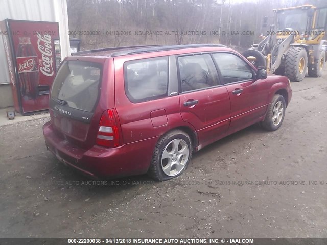 JF1SG65644H726347 - 2004 SUBARU FORESTER 2.5XS MAROON photo 4