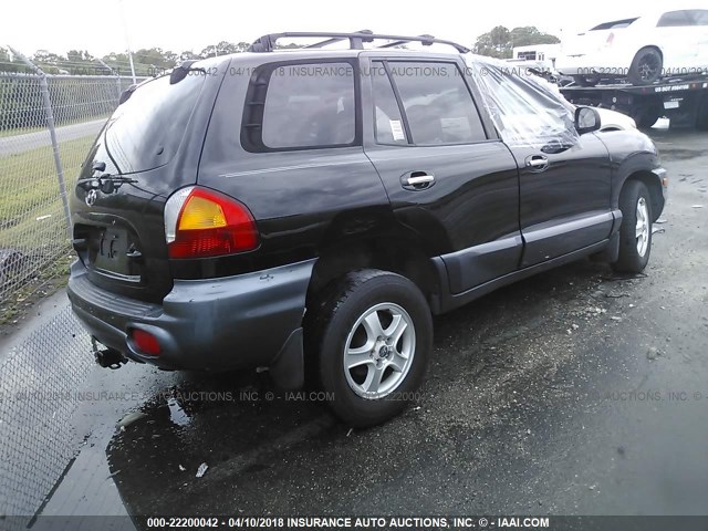 KM8SC13D22U143947 - 2002 HYUNDAI SANTA FE GLS/LX BLACK photo 4