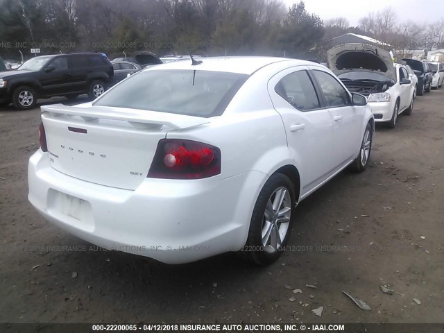 1C3CDZCB1DN716048 - 2013 DODGE AVENGER SXT WHITE photo 4