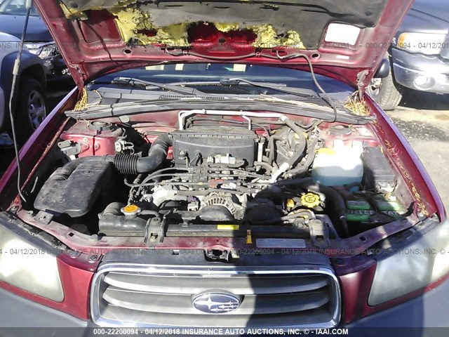 JF1SG63663G743285 - 2003 SUBARU FORESTER 2.5X RED photo 10