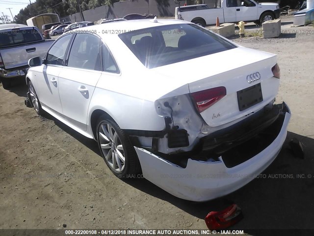 WAUAFAFL5EN014574 - 2014 AUDI A4 PREMIUM WHITE photo 3