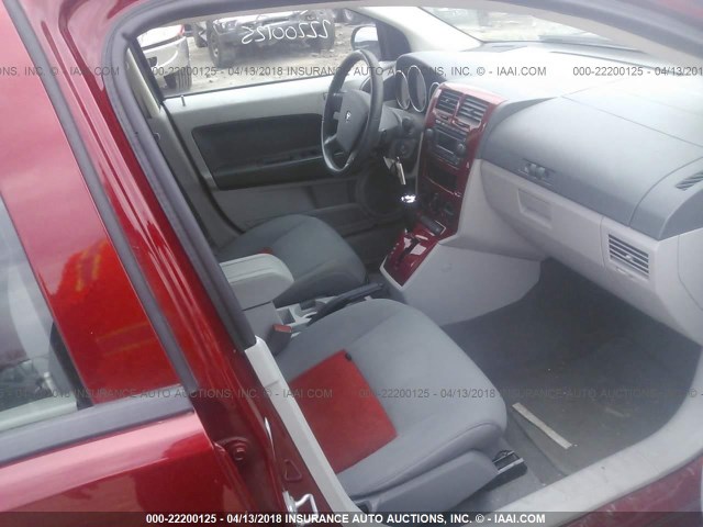 1B3HB48B97D263165 - 2007 DODGE CALIBER SXT MAROON photo 5