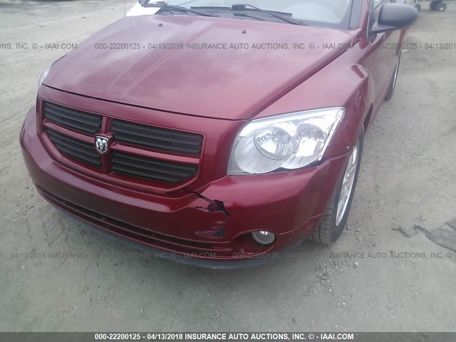 1B3HB48B97D263165 - 2007 DODGE CALIBER SXT MAROON photo 6